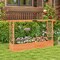 Raised Garden Bed With Side Trellis Hanging Roof And Planter Box-Orange